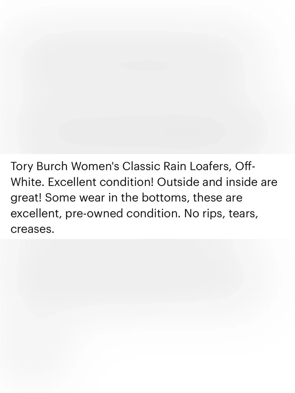 Tory Burch off-white water proof loafers